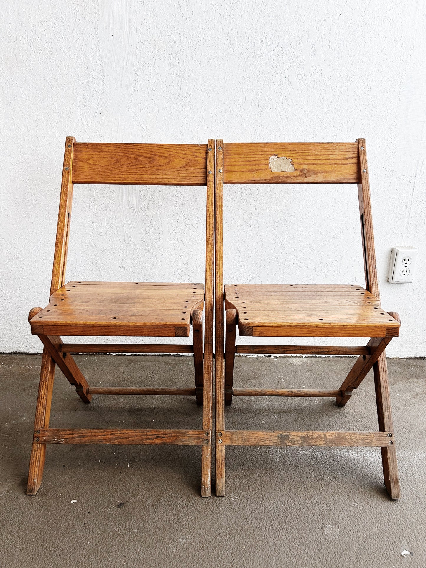 Antique Oak Folding Chairs