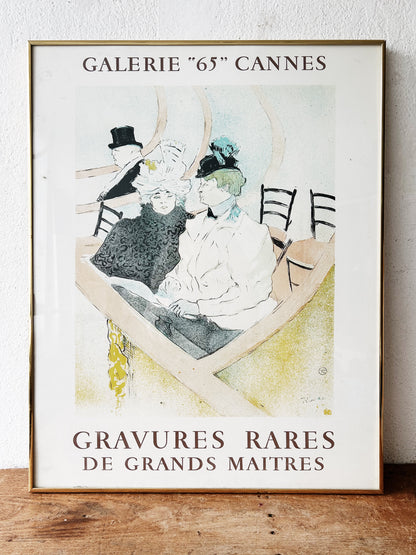 Vintage Framed Toulouse Lautrec Gallery Poster