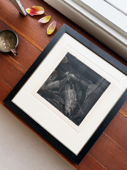 Original Vintage Collograph by Carolyn Muskat