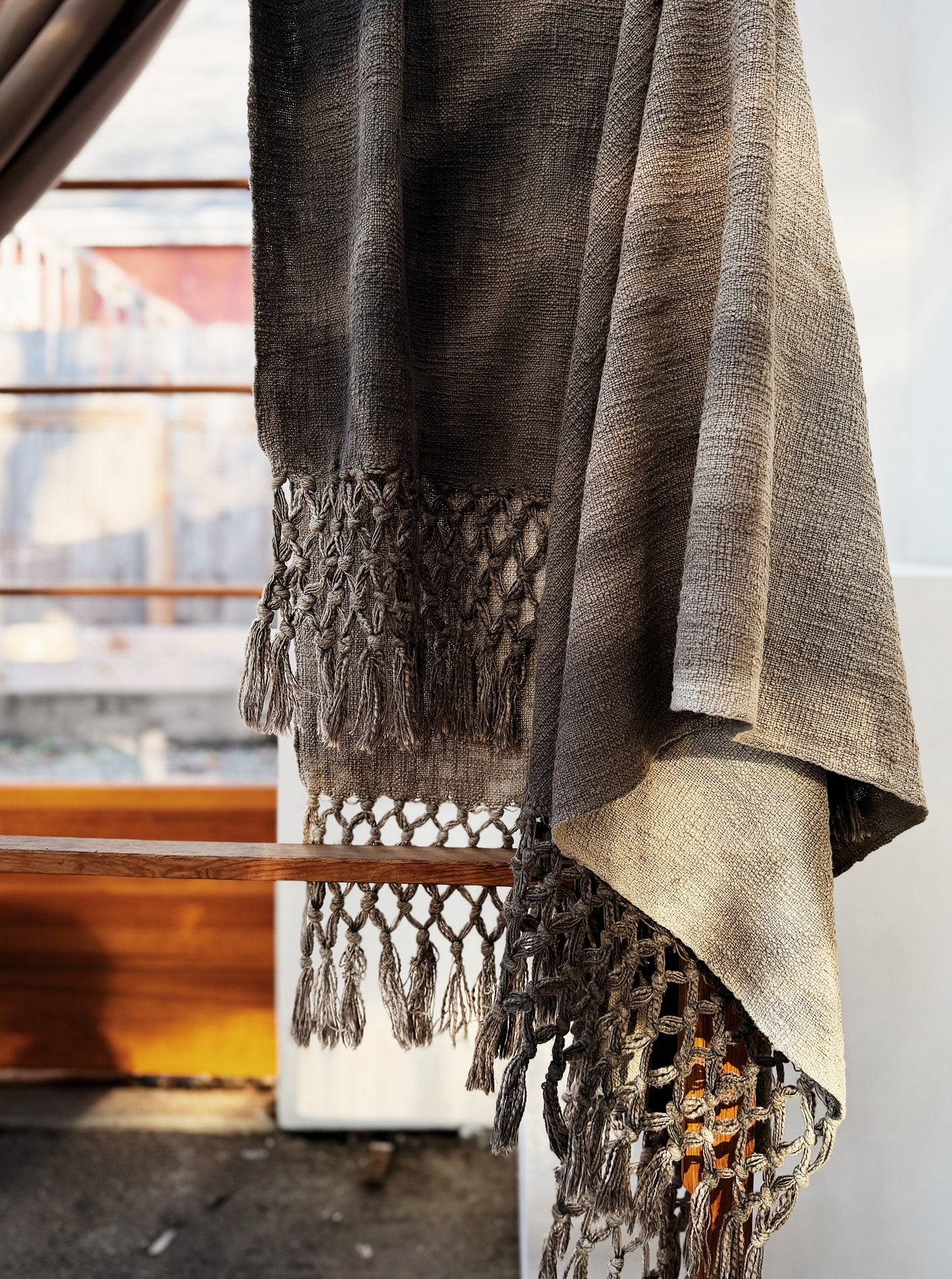 Vintage Shadow Dyed Linen Throw