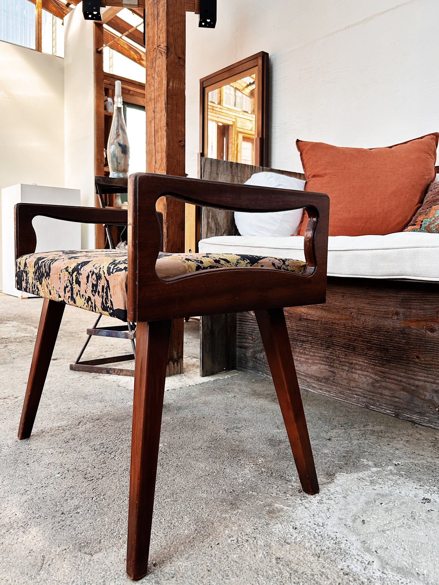 Upholstered Bench in Vintage Marimekko