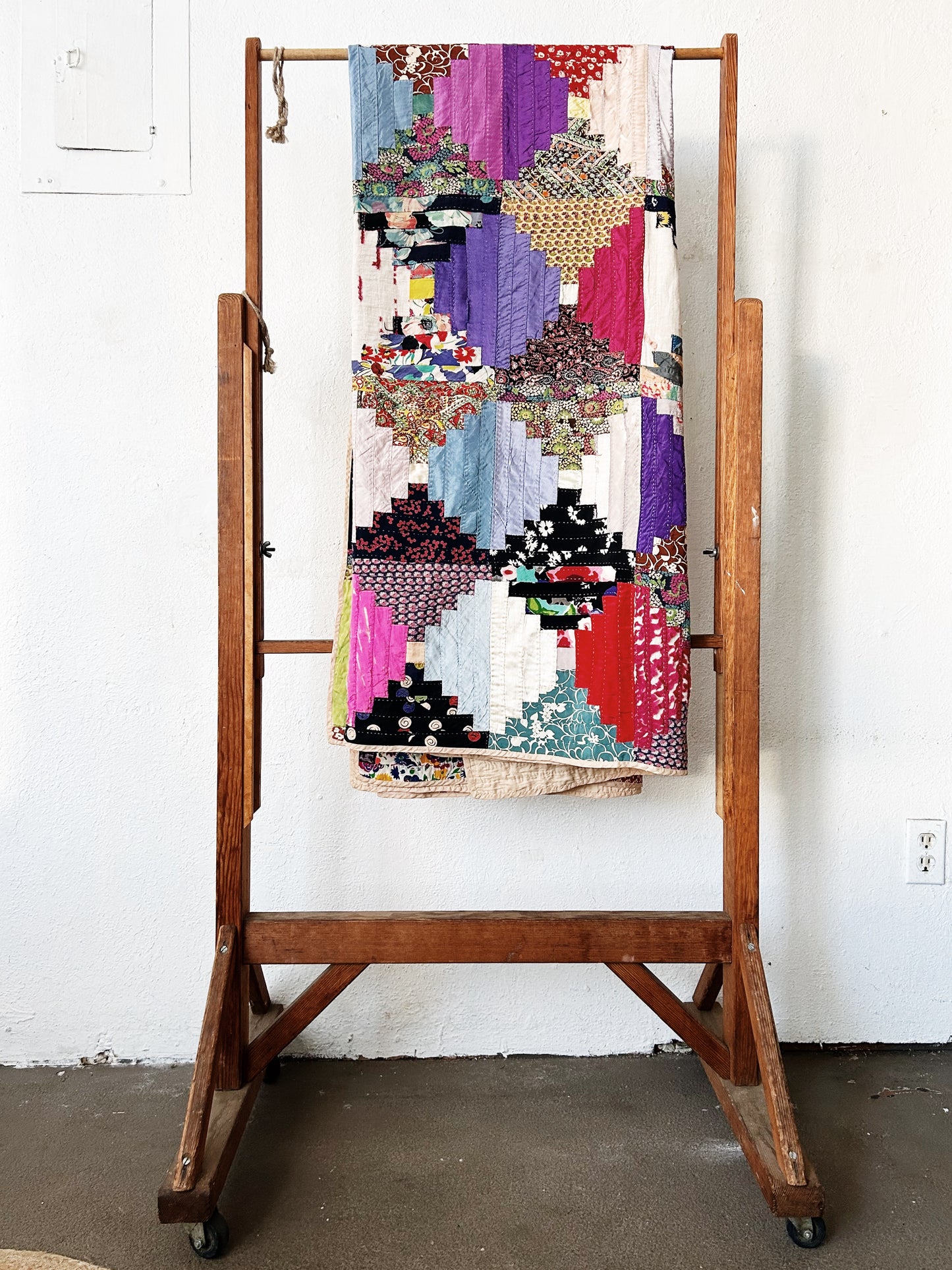 Vintage Silk Patchwork Quilt