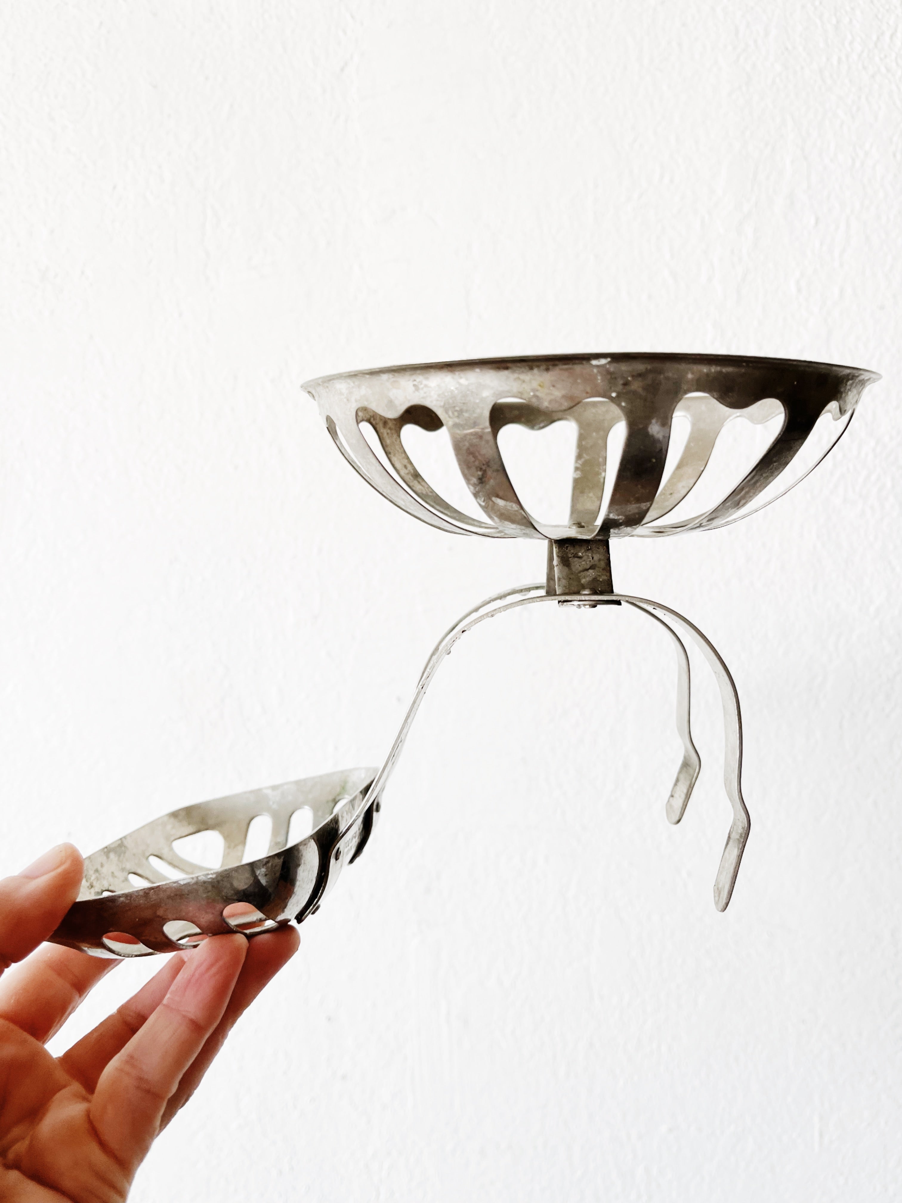 Antique Nickel Plated Bath Caddy - Thumbnail 3