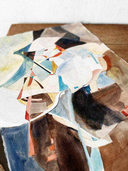 Mid Century Mixed Media Painting