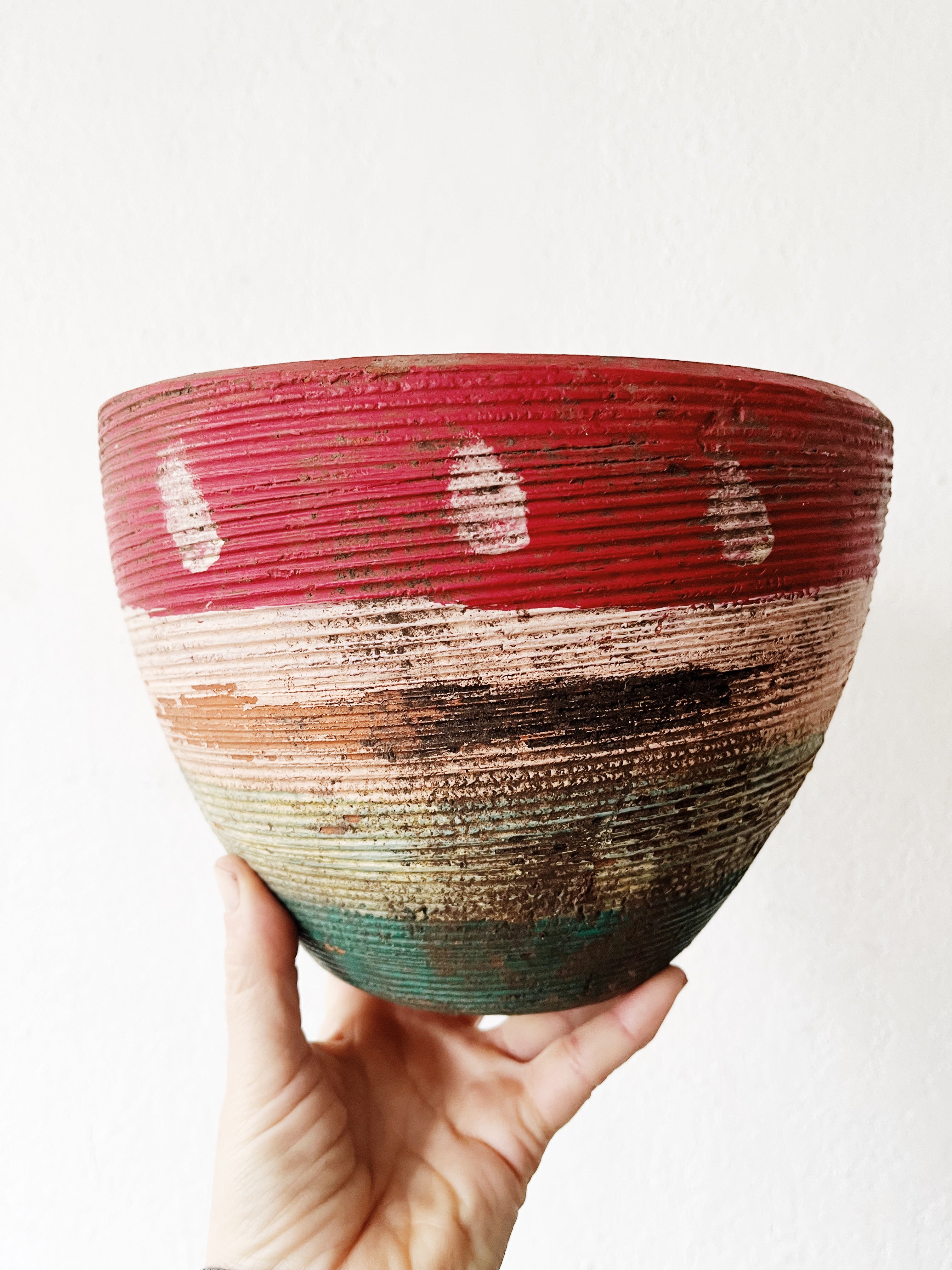 Vintage Painted Terra Pot - Thumbnail 5