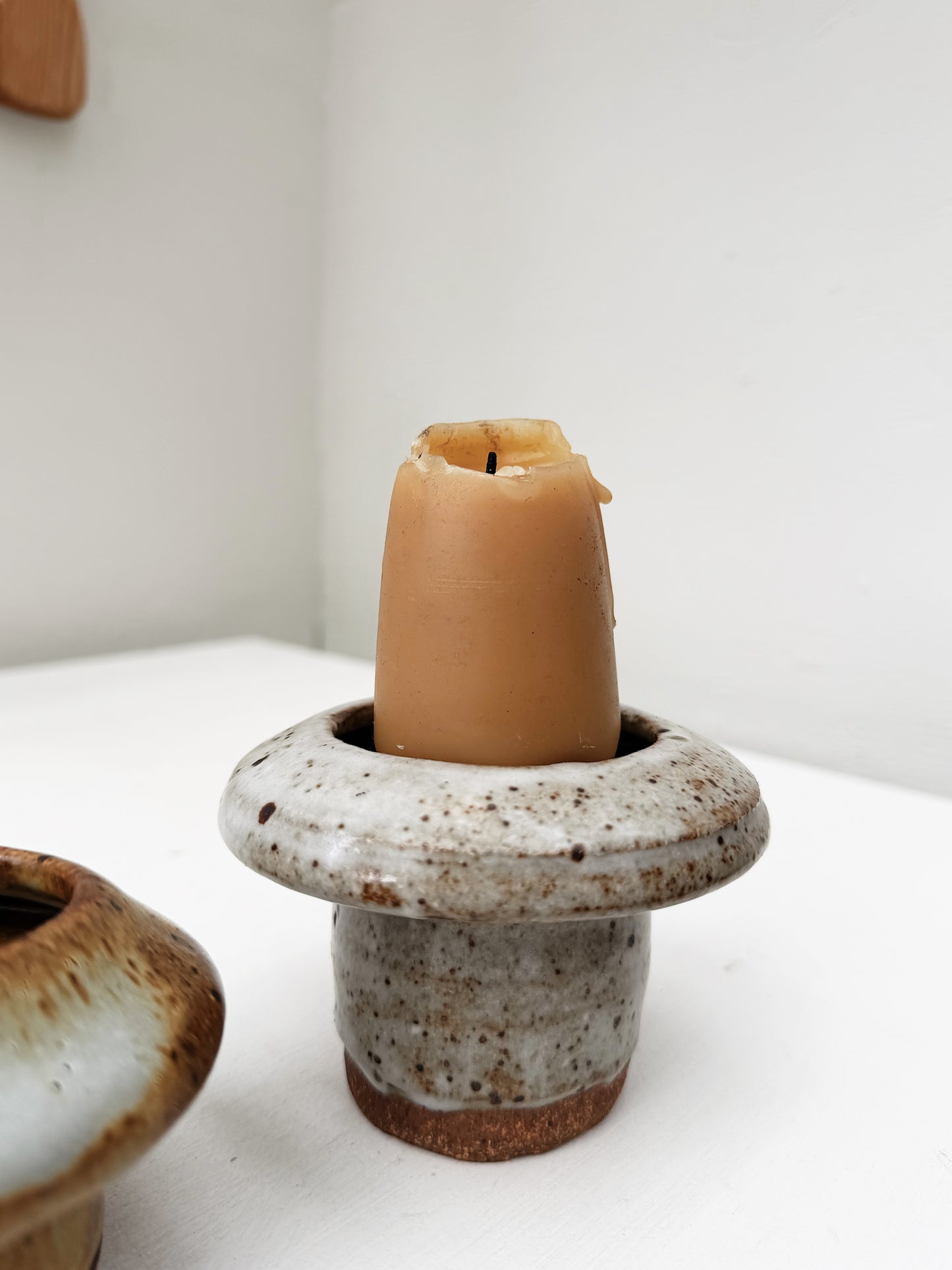 Handmade Ceramic Candleholder Pair