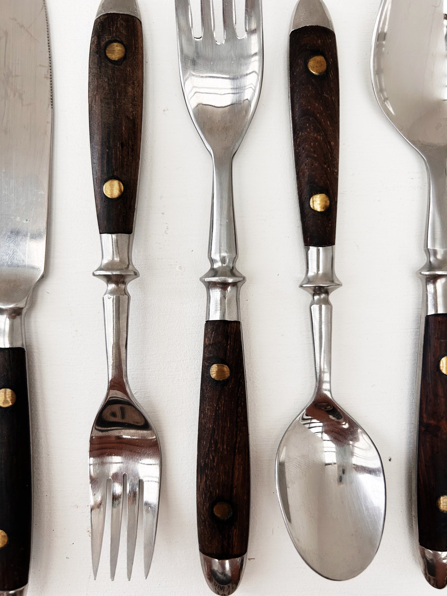 12 Mid Century Rosewood Flatware Settings