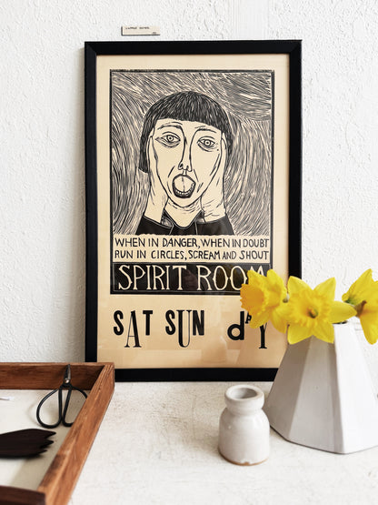 Mare Blocker Original Linoleum Print