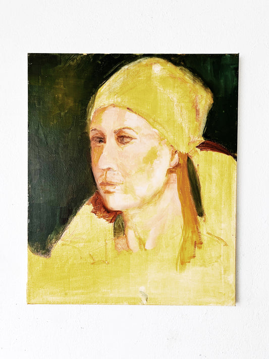 Original Painted Lady in Yellow Portrait