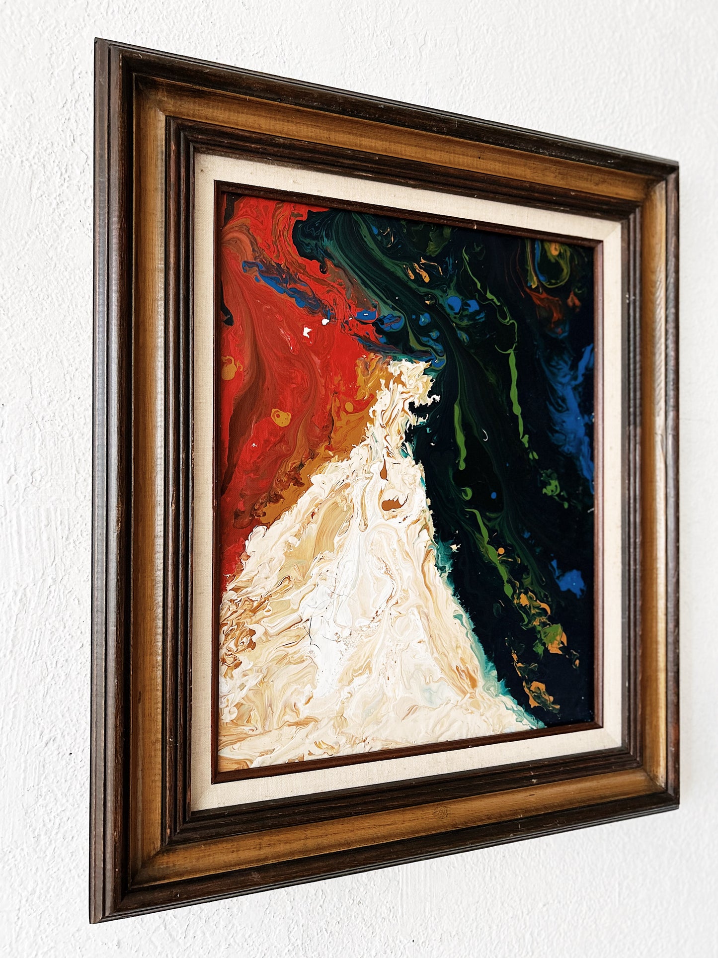 Vintage Marbleized Oil Painting