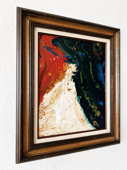 Vintage Marbleized Oil Painting