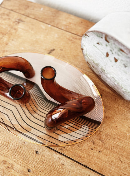 1960s Op Art Glass Tray