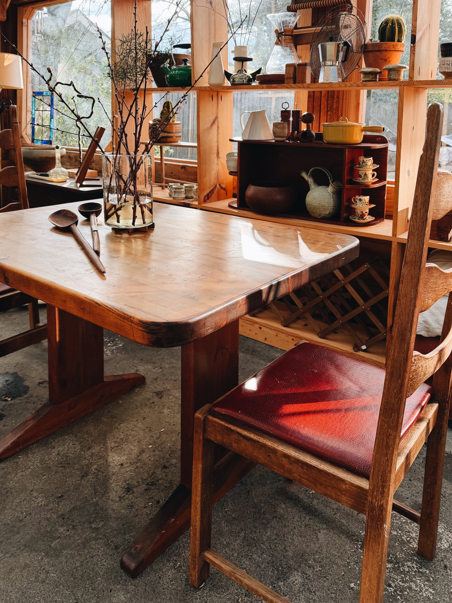 Vintage Wood Trestle Table