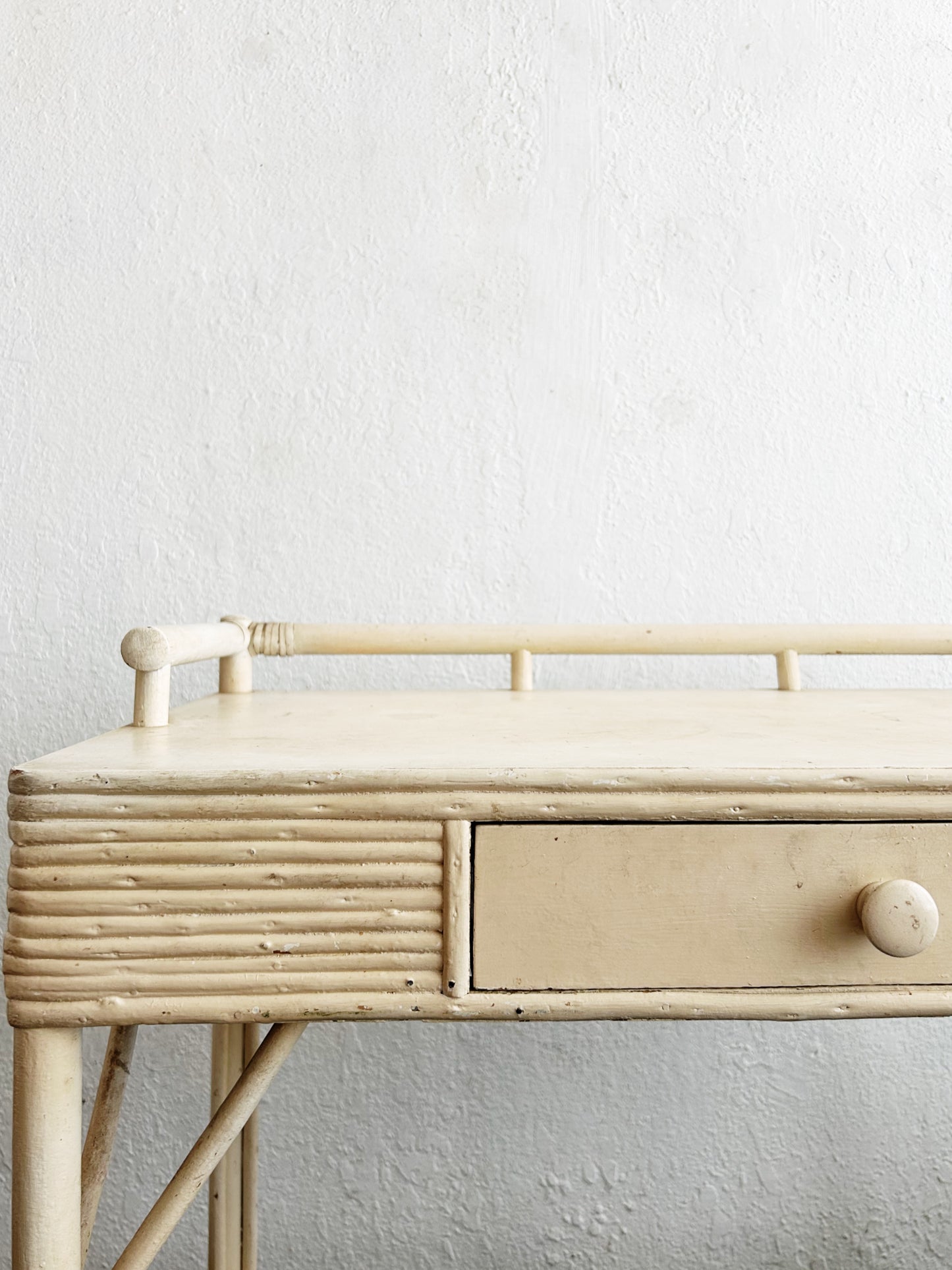 Antique Bamboo and Wood Painted Desk