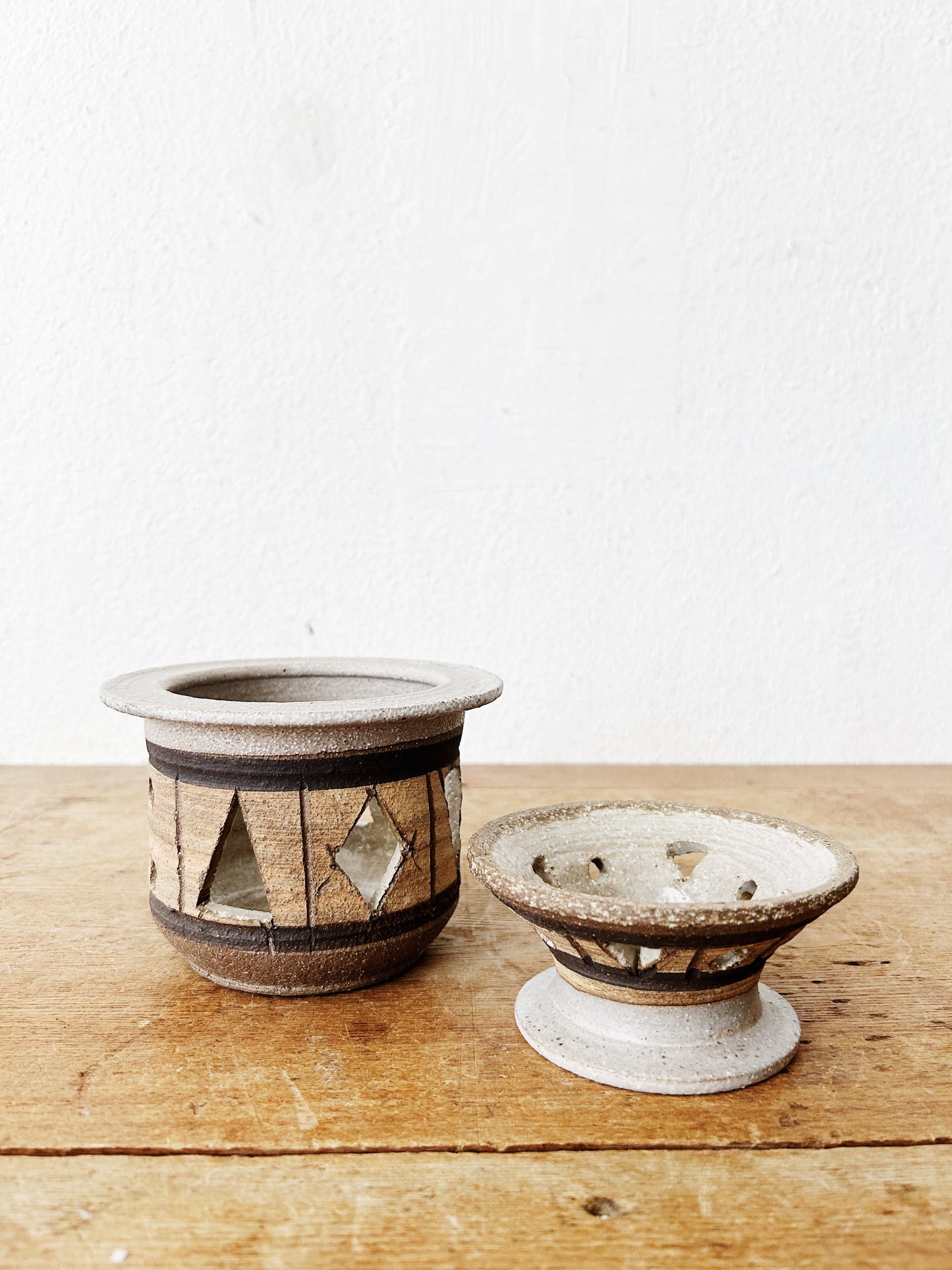 Vintage Stoneware Luminary