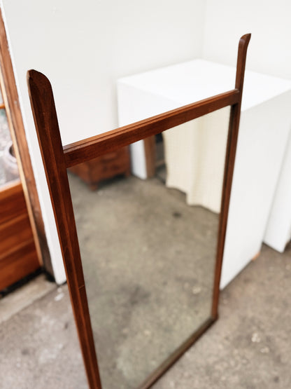 Large Vintage Mid Century Teak Mirror