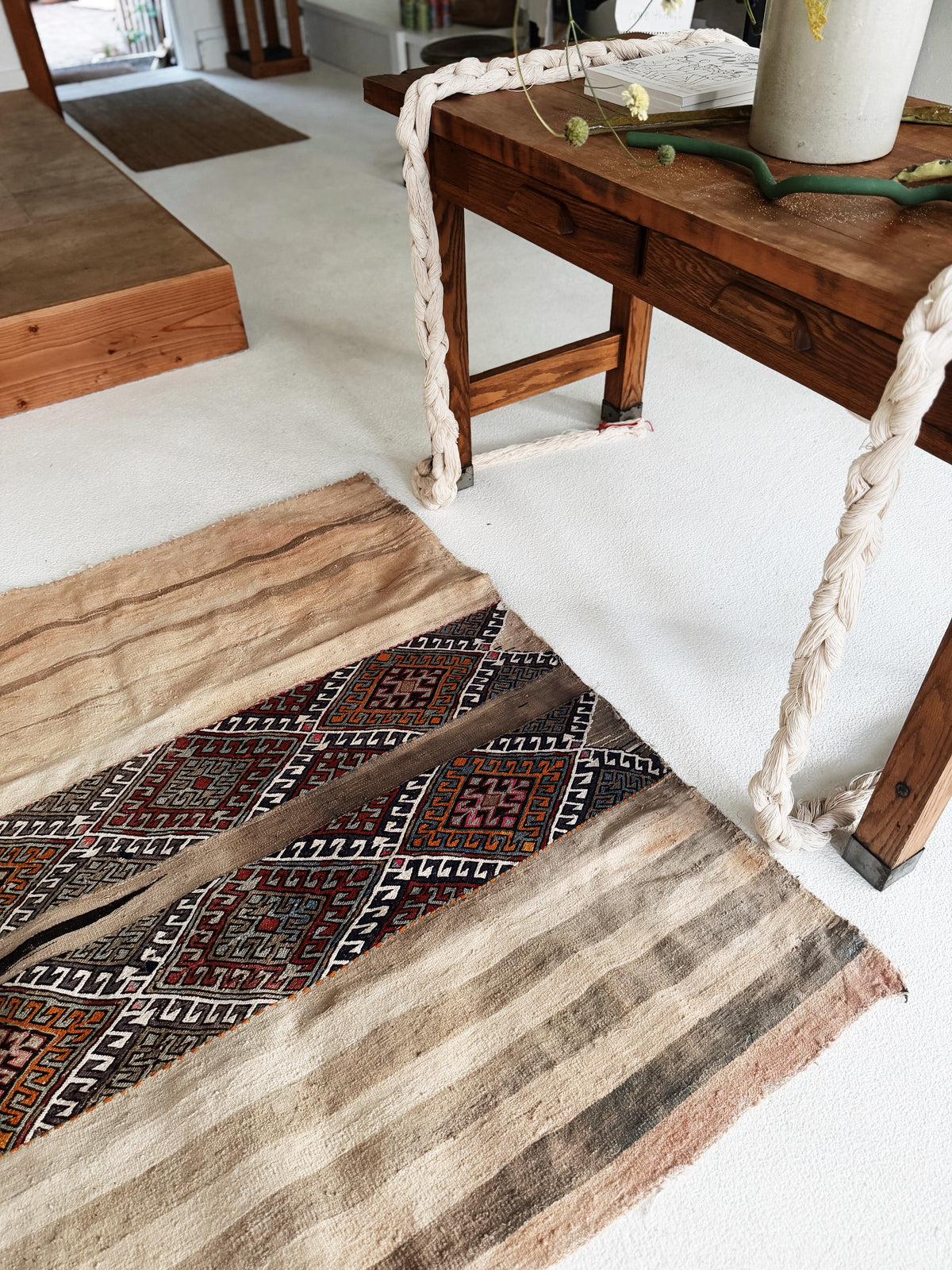 Antique Woven Moroccan Berber Rug / Textile
