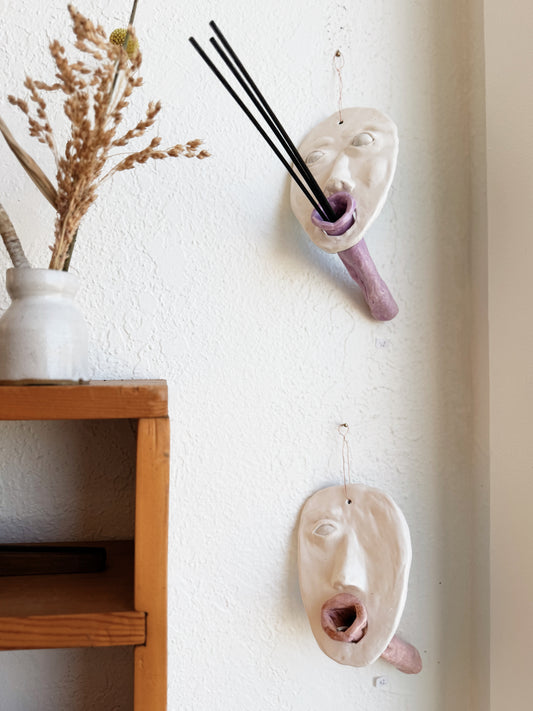 Moon Face Clay Wall Sculpture