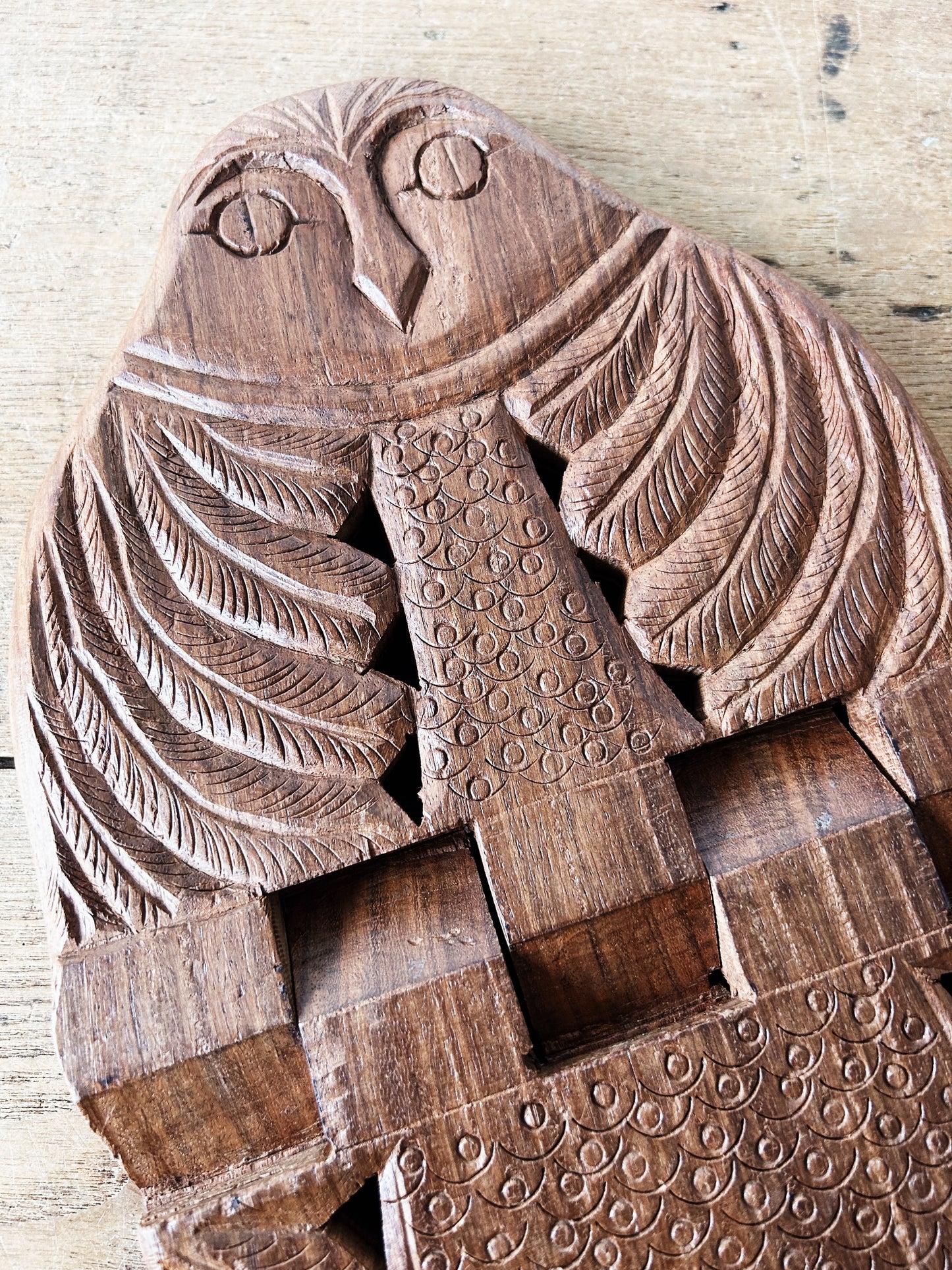 Vintage Carved Wood Bookstand