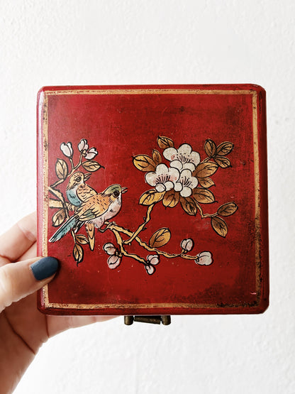 Vintage Wood Box with Coasters