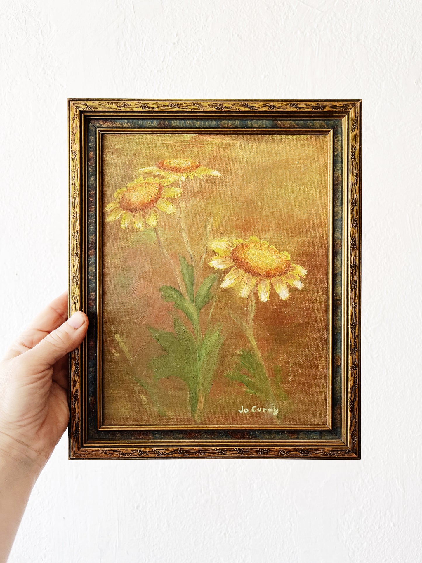 Vintage Original Sunflower Painting