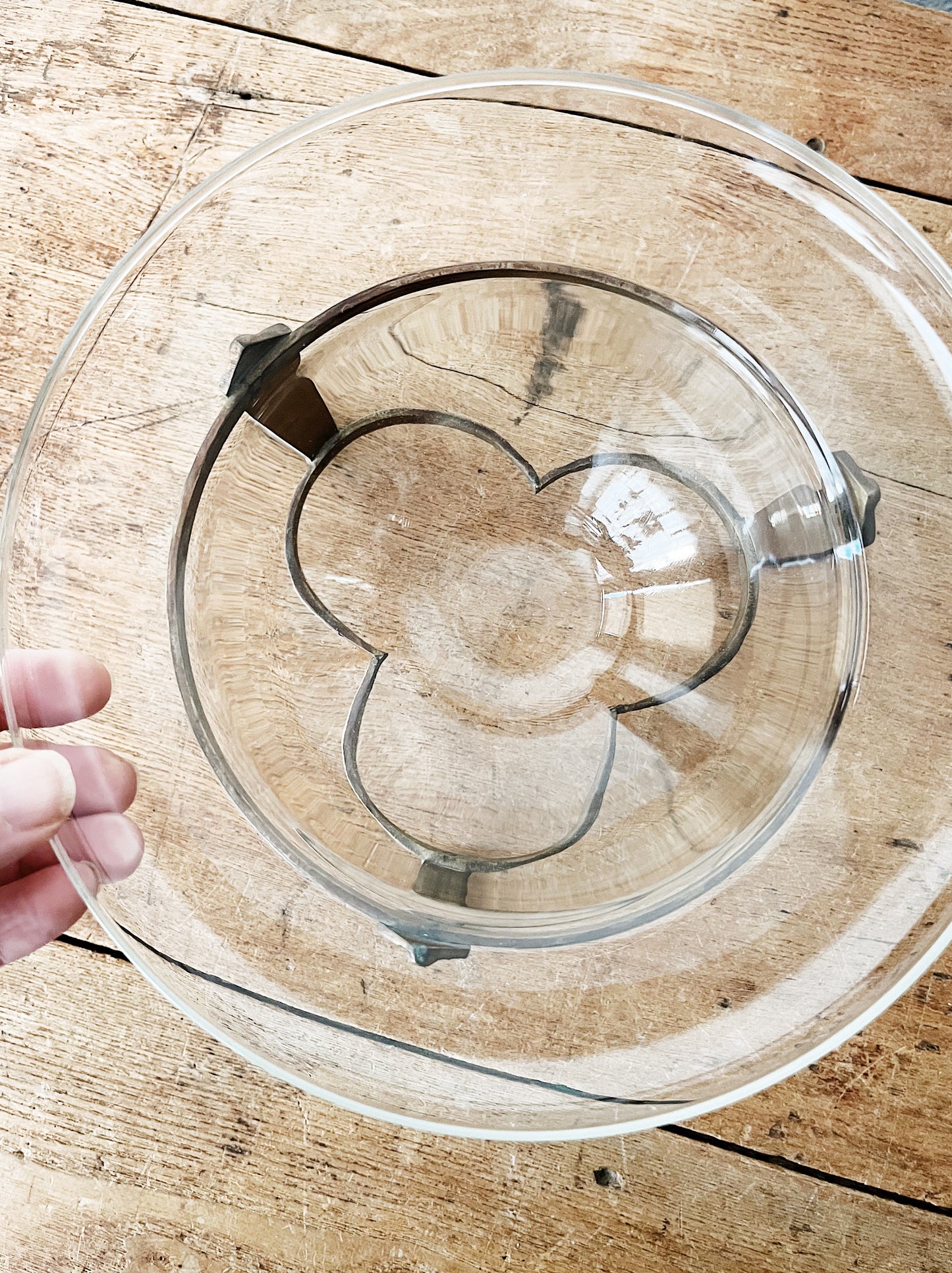 Antique Blown Glass Bowl with Stand