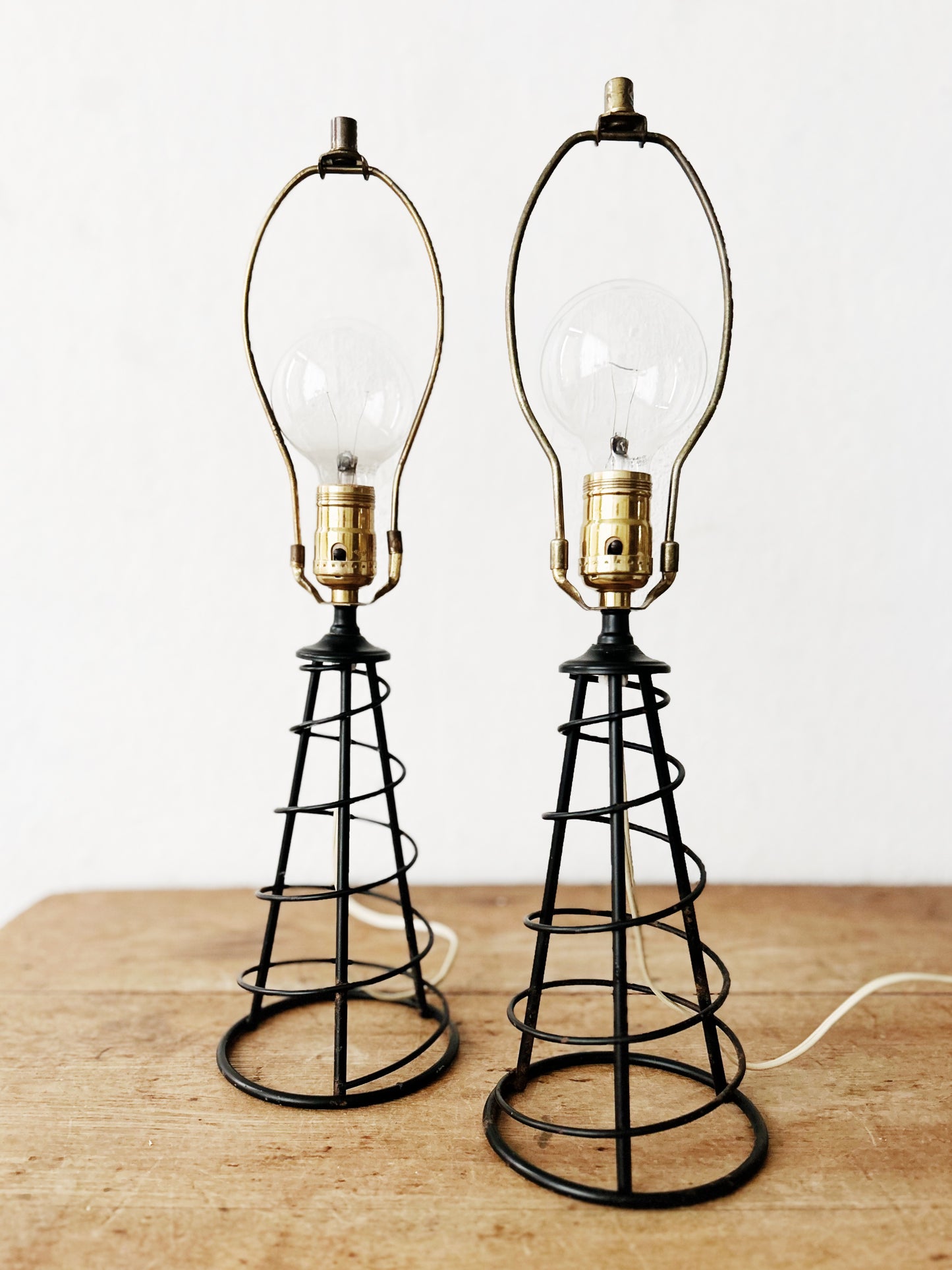 Mid Century Spiral Lamps