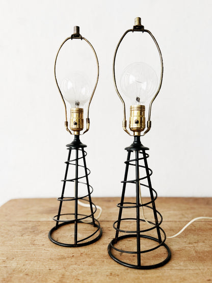 Mid Century Spiral Lamps