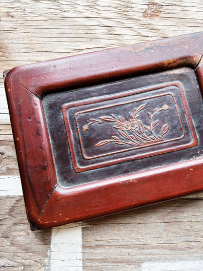 Antique Carved Wood Plaque