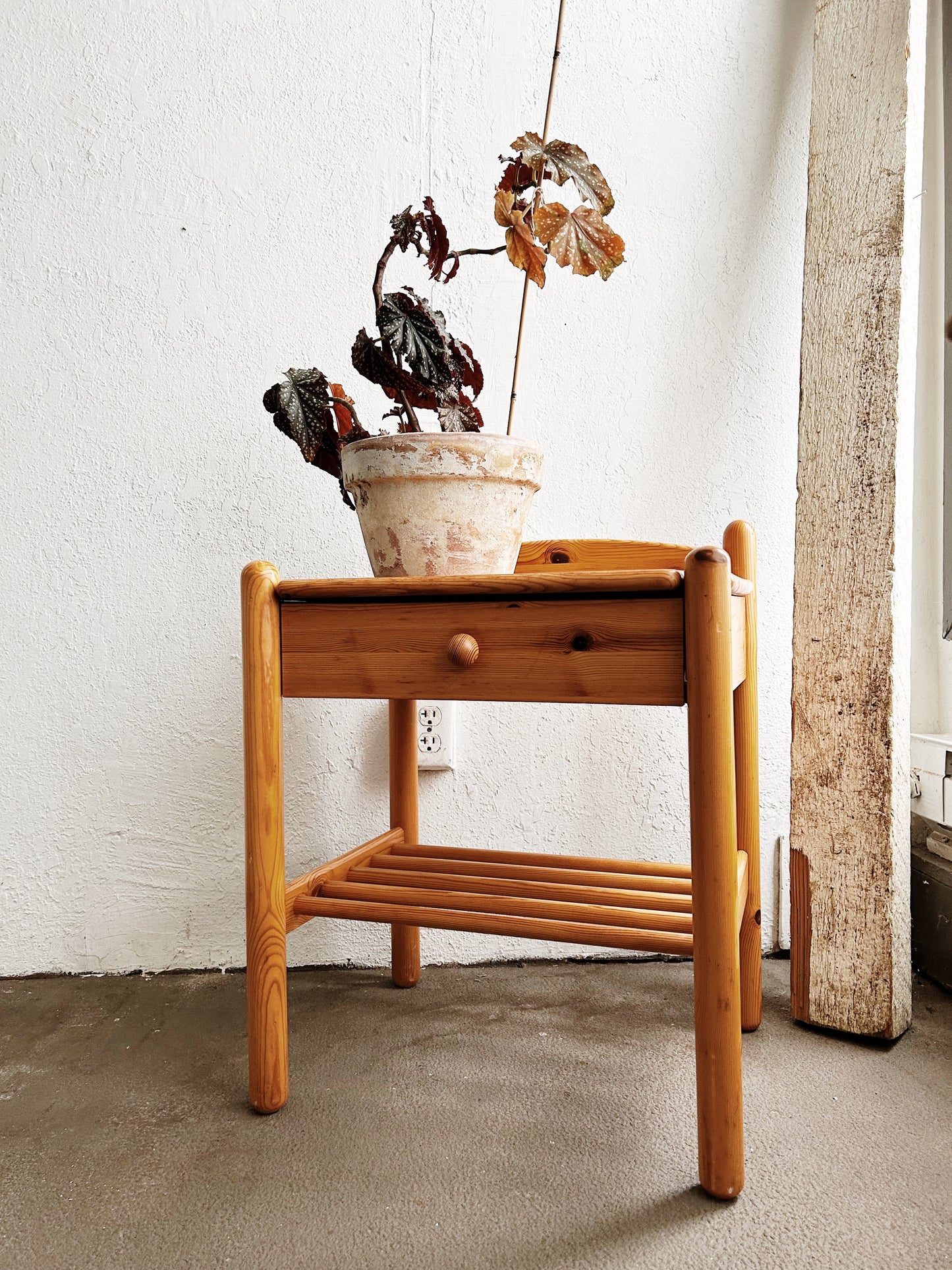 Vintage Wood Nightstand/ End Table