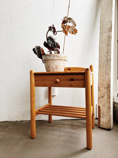 Vintage Wood Nightstand/ End Table