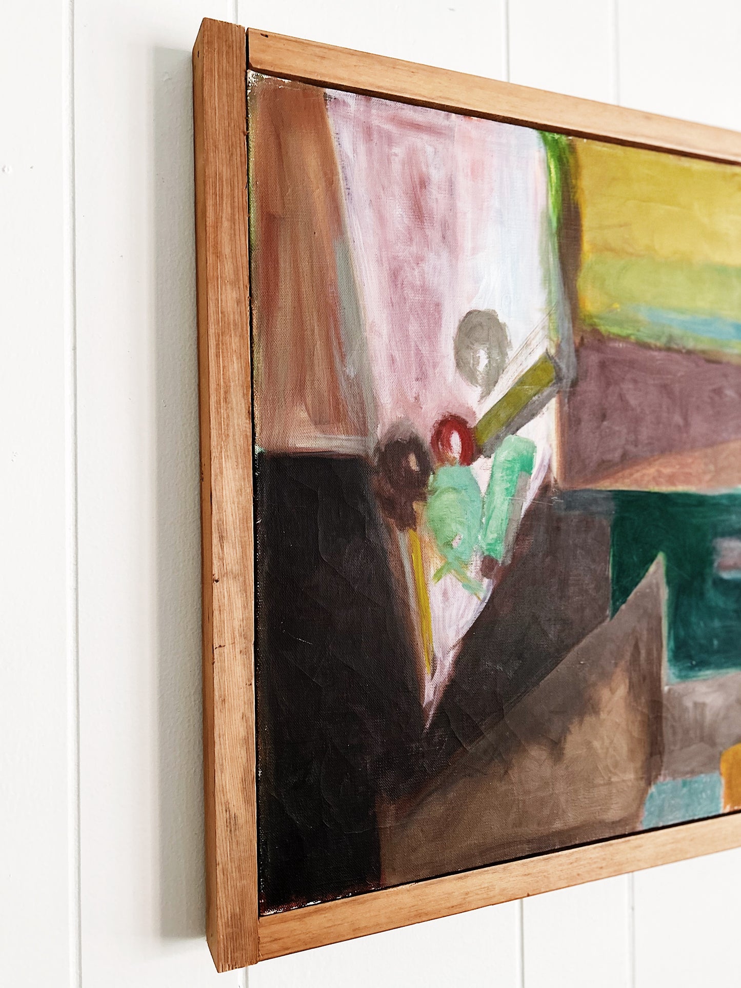 Large Vintage Abstract Oil Painting