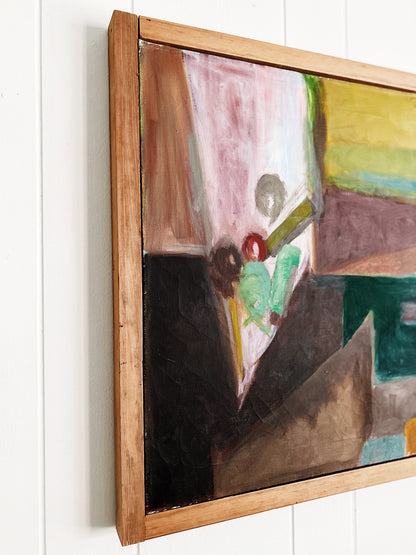 Large Vintage Abstract Oil Painting