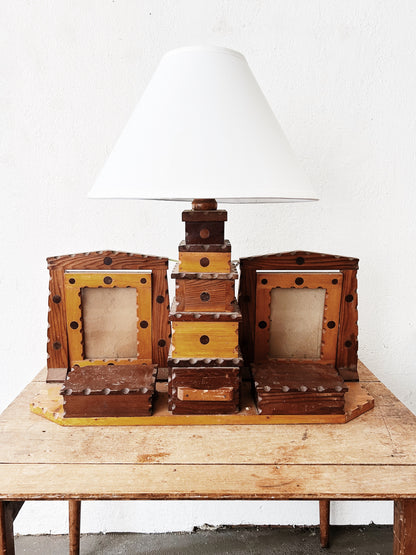 Vintage Handmade Lamp with Storage