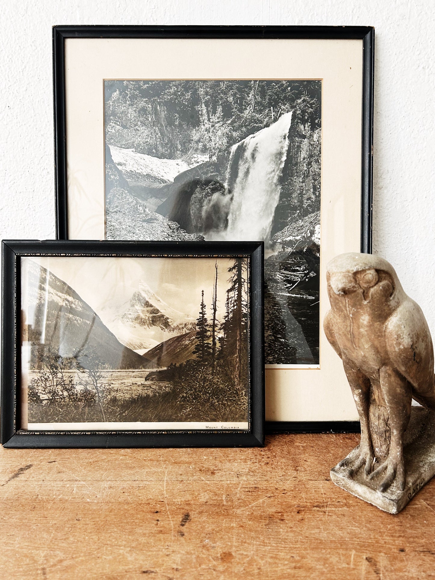 Vintage Framed Black and White Waterfall Film Photograph