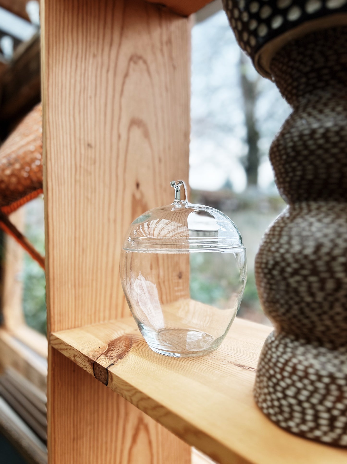 Vintage Blown Glass Apple Jar