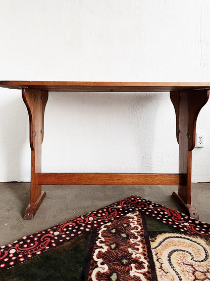 Antique Trestle Drop Leaf Table