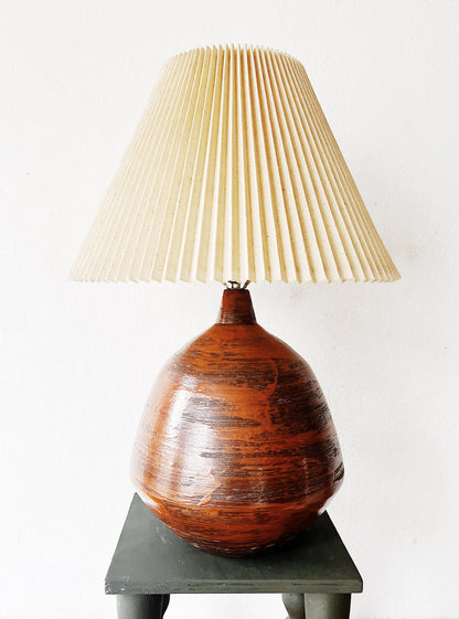 Large Vintage Ceramic Lamp with Shade