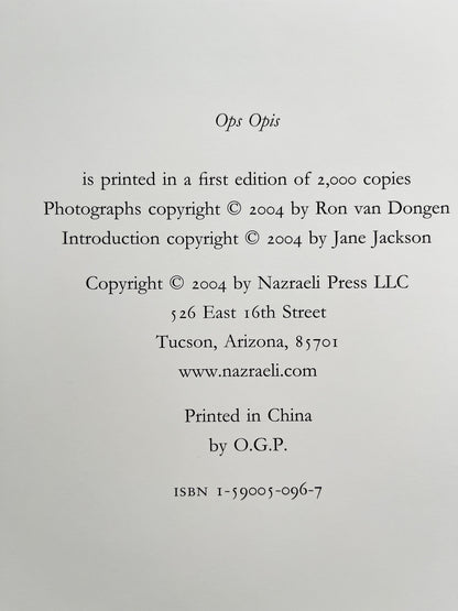 First Ed. Ops Opis Hardcover