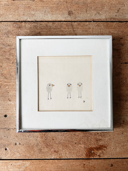 Vintage Framed Kate Denison Pen and Ink Drawing Signed