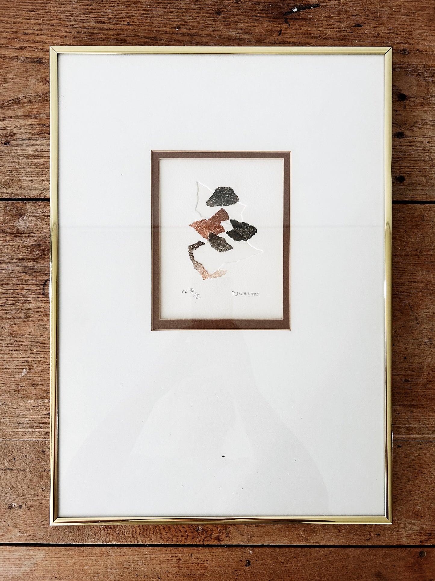 Original Vintage Patrick Jannin OMS Abstract French Litho Engraving