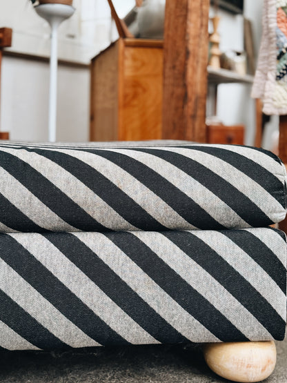 Vintage Striped Ottoman