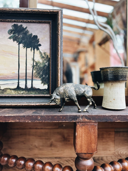 Mid Century Brass Bull