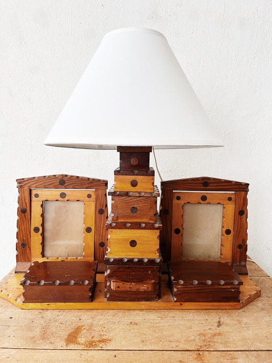 Vintage Handmade Lamp with Storage