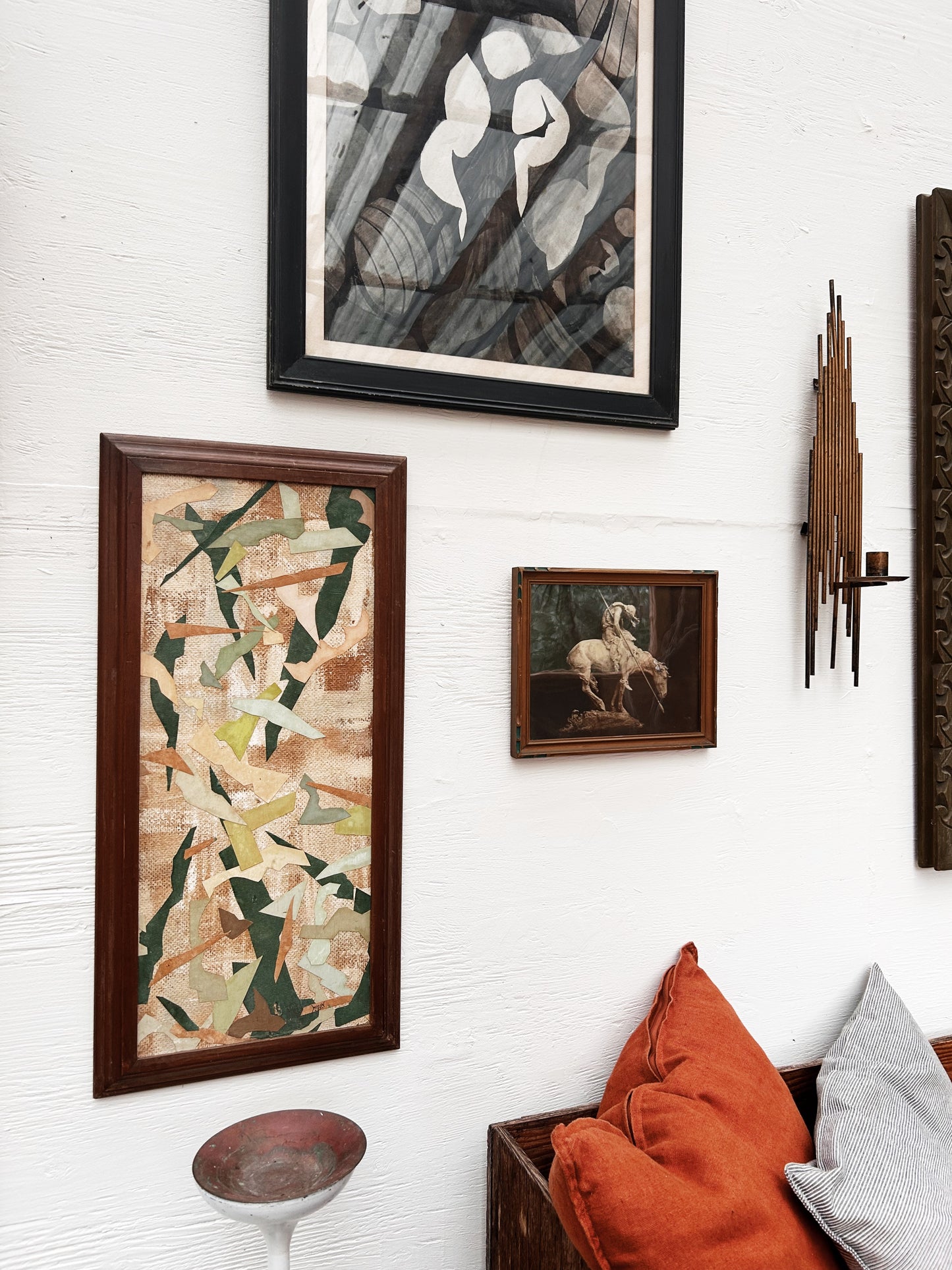 Original Mid Century Woody Tallman Mixed Media Collage