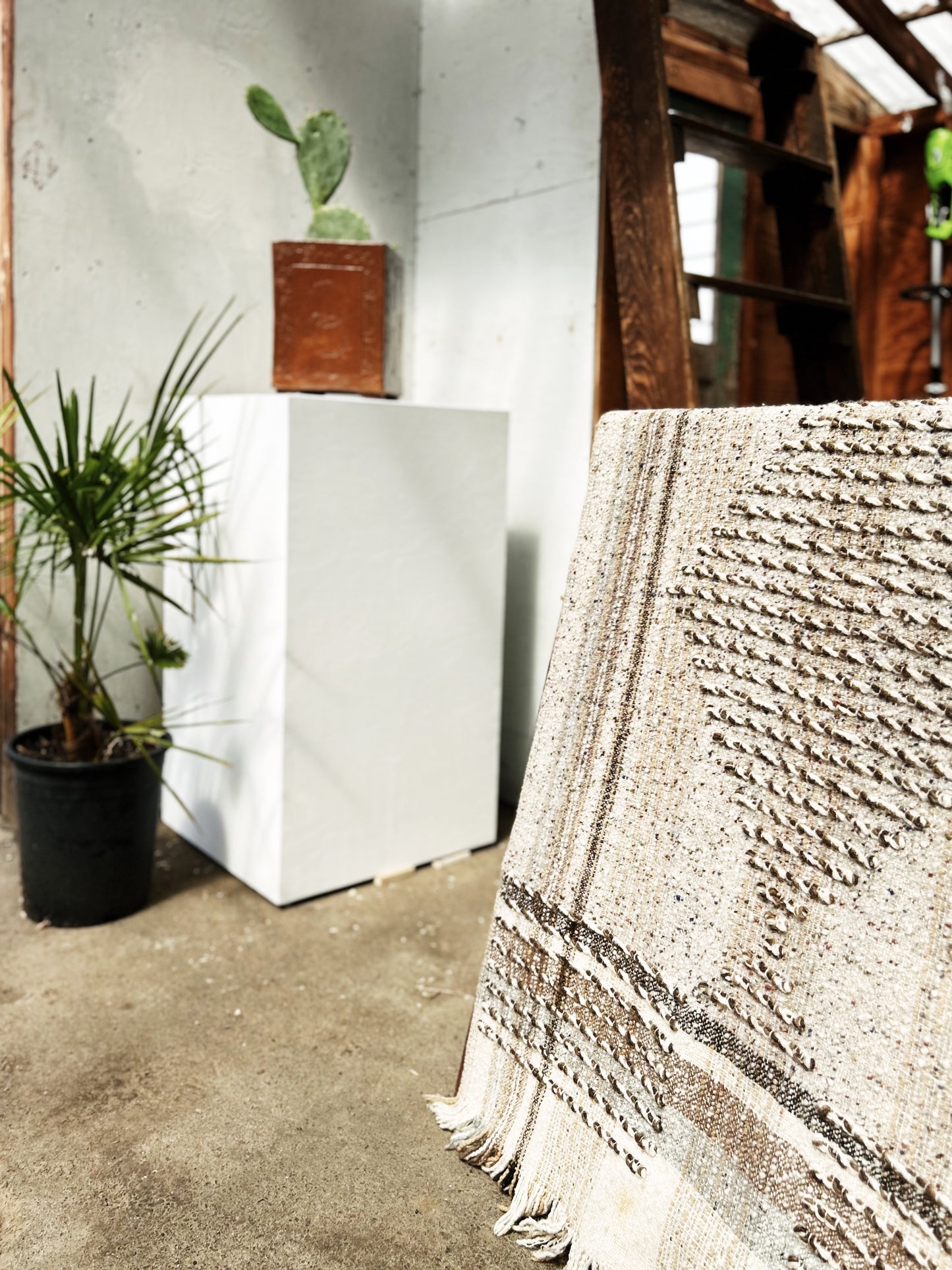 Vintage Woven Wool Throw Rug