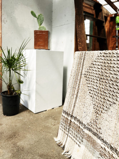 Vintage Woven Wool Throw Rug