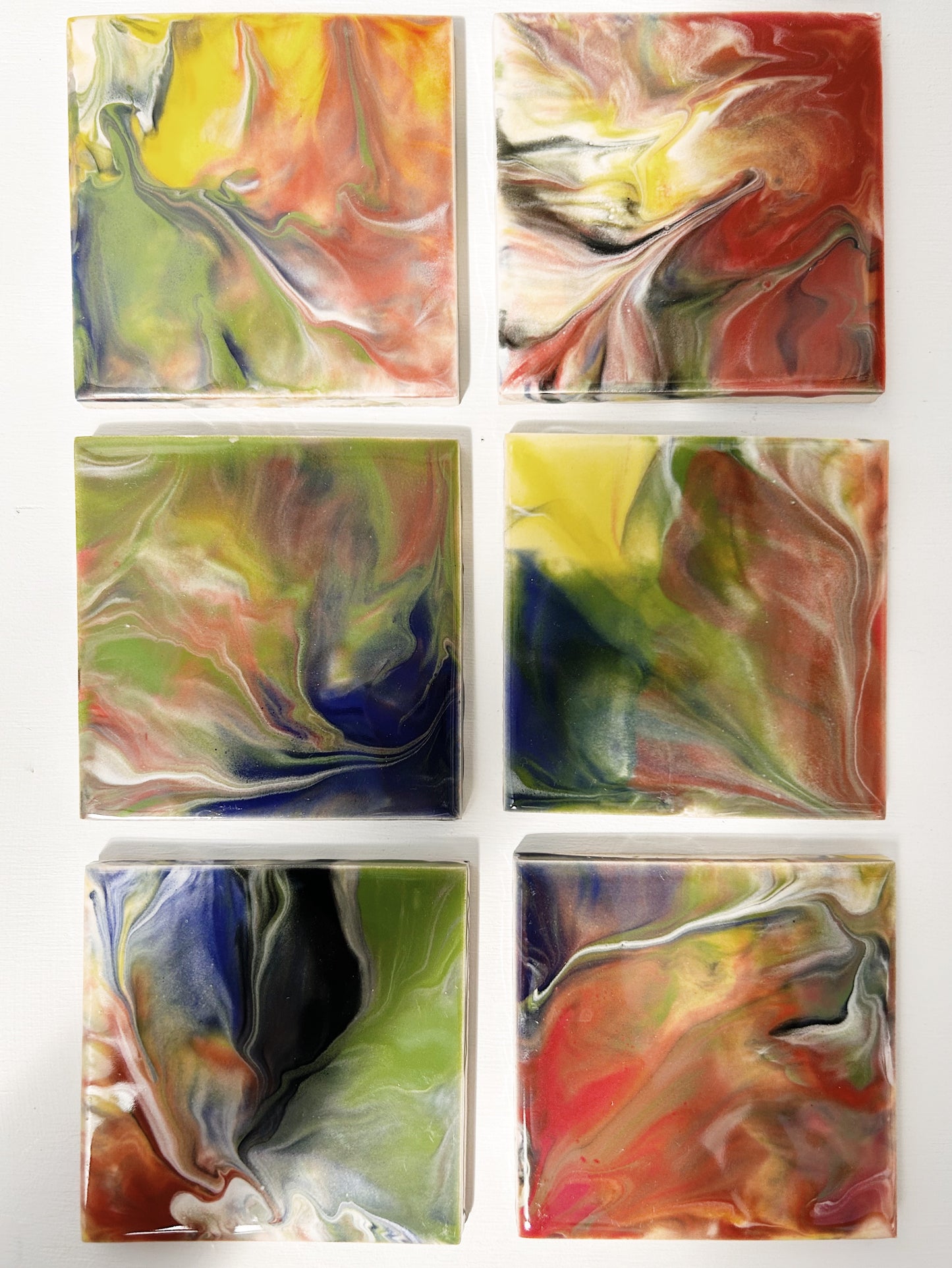 Set of 8 Vintage Handmade Pratt and Larson Tiles