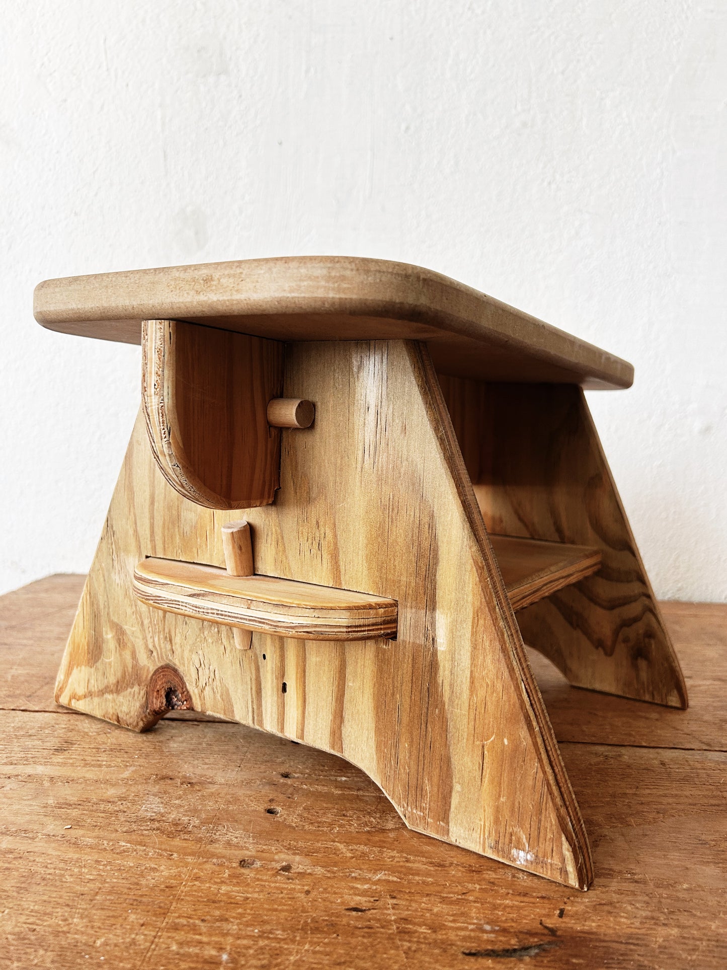 Vintage Handmade Wood Stool