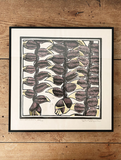 Vintage Original David Sheppard Wood Block Print